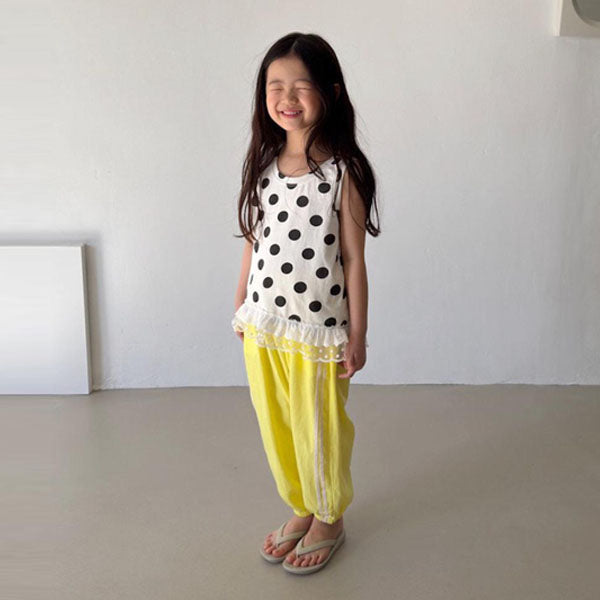 Vivid Double-Line Pants Korean toddler pants in sky blue made in Korea