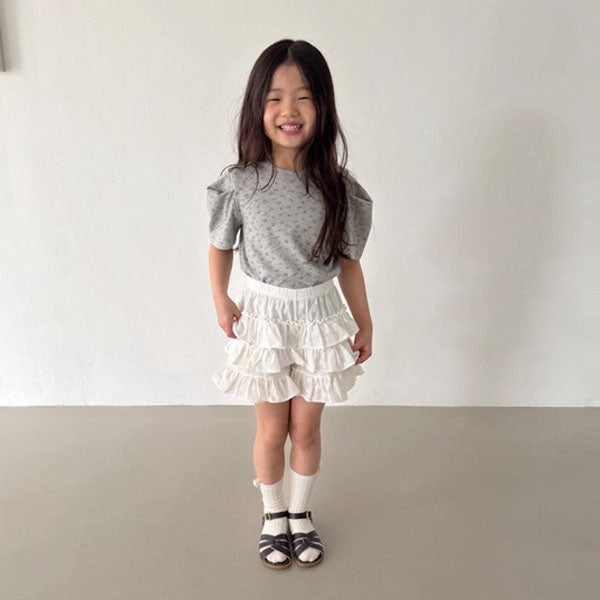 Tiered Skirt Korean toddler skirt in mint check made in Korea