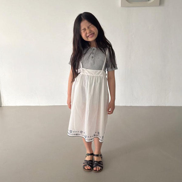 Clean Embroidered Dress Korean toddler dress in ivory made in Korea