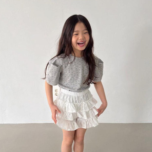 Floral Tee Korean toddler t-shirt in sky blue made in Korea