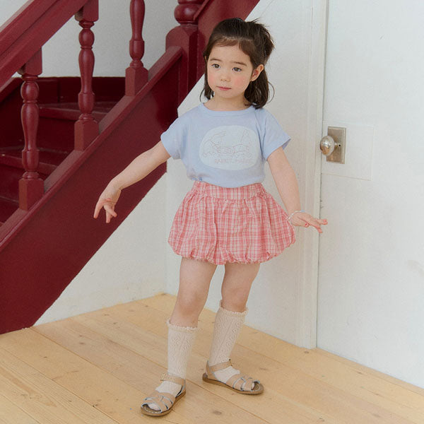 Check Pumpkin Pants Korean toddler pants in beige made in Korea