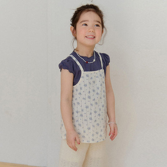 Dusty Bustier Korean toddler tops in ivory made in Korea