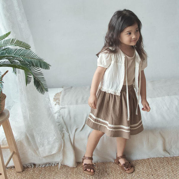 Bloom Skirt Korean toddler skirt in beige made in Korea