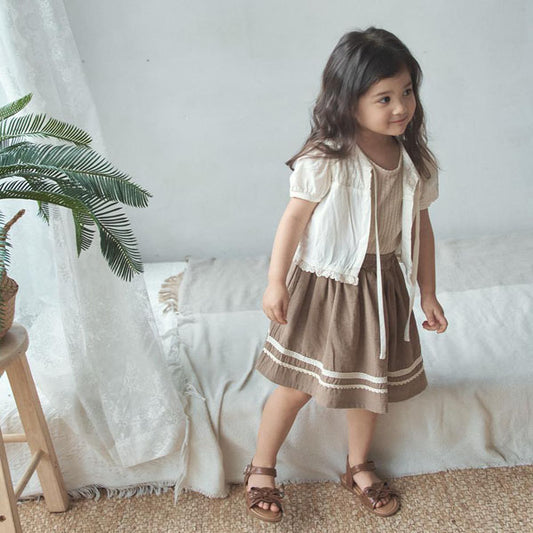 Bloom Skirt Korean toddler skirt in beige made in Korea