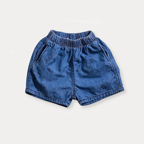 Wolf 3-Length Denim Pants Korean toddler pants in blue denim made in Korea