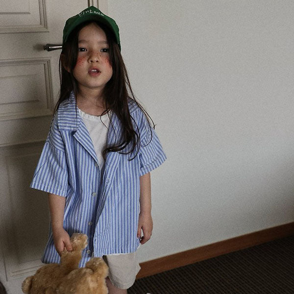 Aro Shirt Korean toddler shirt in blue made in Korea