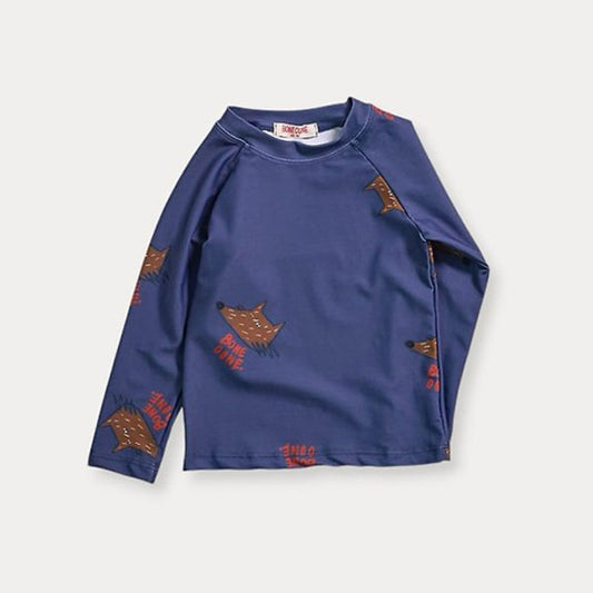 Wolf Swim Tee Korean toddler t-shirt in navy made in Korea
