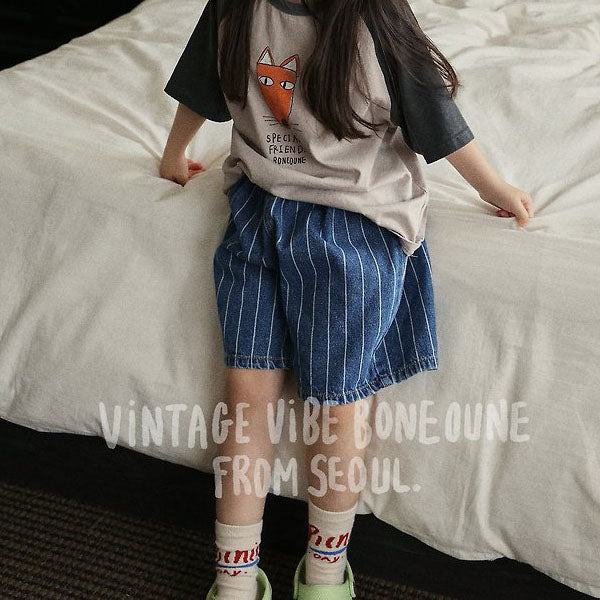 Tombang Denim Shorts Korean toddler shorts in blue denim made in Korea