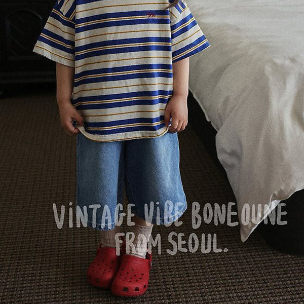Soft 5-Length Denim Korean toddler pants in light denim made in Korea
