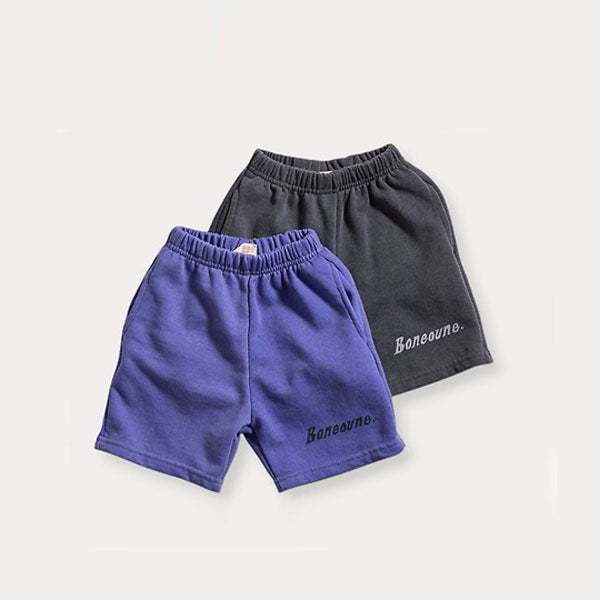 Letter Pigment Shorts Korean toddler shorts in blue made in Korea