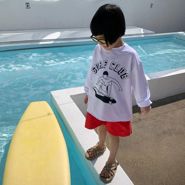 New Surf Rash Guard Adult Korean kids rashguard in white made in Korea