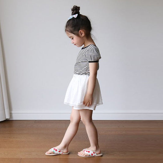 Lace Pants Korean toddler pants in ivory made in Korea