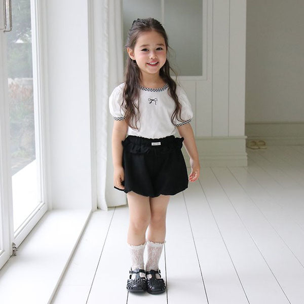 Balloon Pants Korean toddler pants in ivory polka dot made in Korea