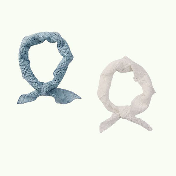 Crochet Kerchief Korean kids accessory in ivory made in Korea