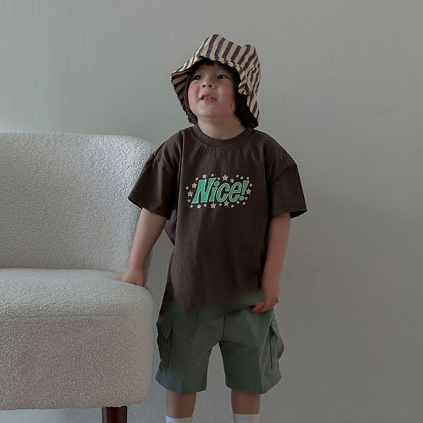 Pumpkin Bucket Hat Korean kids accessory in purple stripe made in Korea