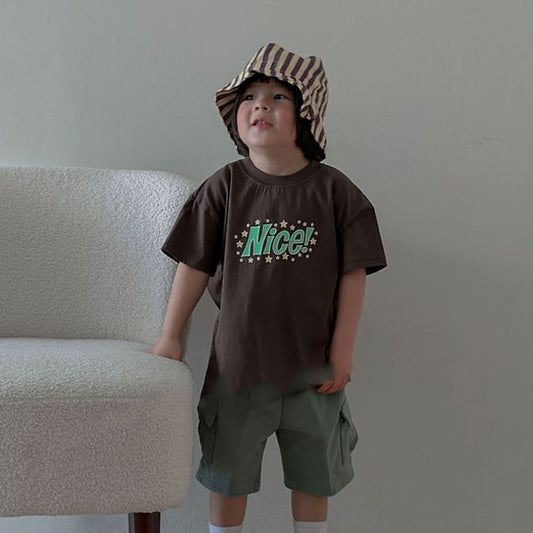 Pumpkin Bucket Hat Korean kids accessory in purple stripe made in Korea