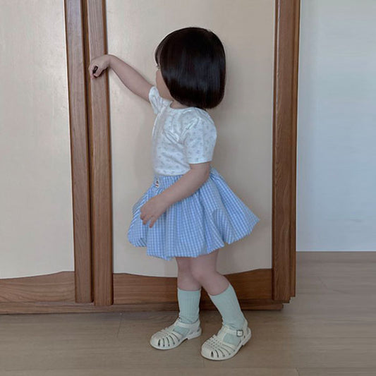 Cloud Bread Skirt Korean toddler skirt in sky blue made in Korea