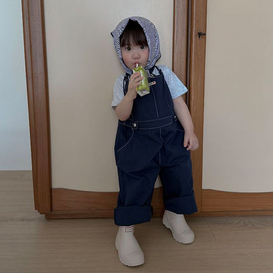Crisp Overalls Korean toddler overall in cream made in Korea