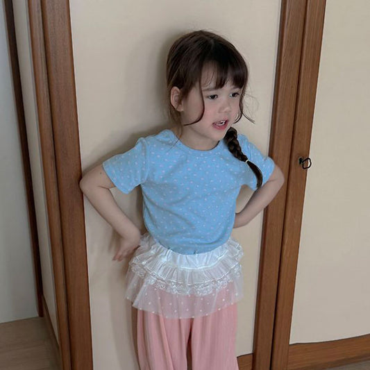Floral Tee Korean toddler t-shirt in ivory floral made in Korea