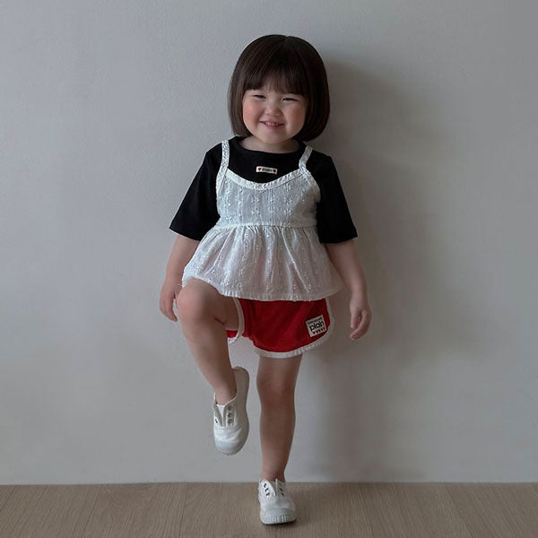 Basic Boatneck Tee Korean toddler t-shirt in ivory made in Korea