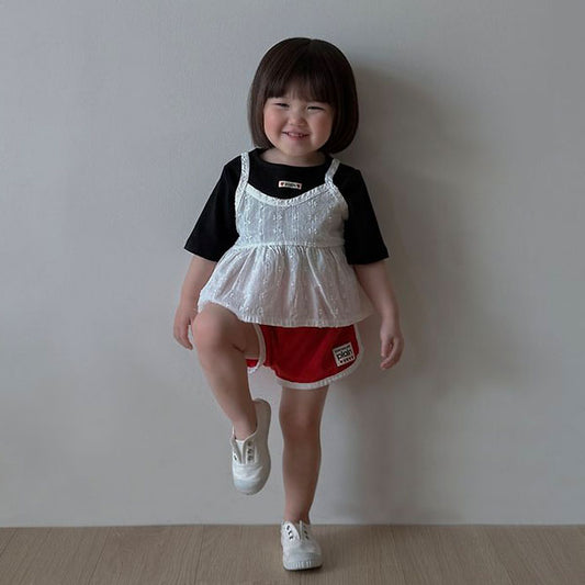 Basic Boatneck Tee Korean toddler t-shirt in ivory made in Korea