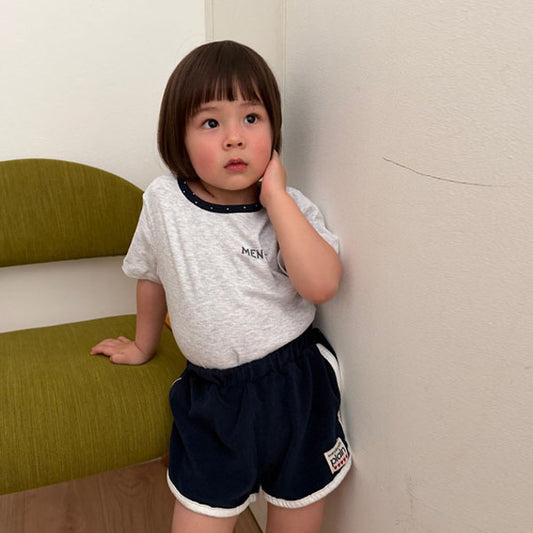 Mendel Slim Tee Korean toddler t-shirt in navy polka dot made in Korea
