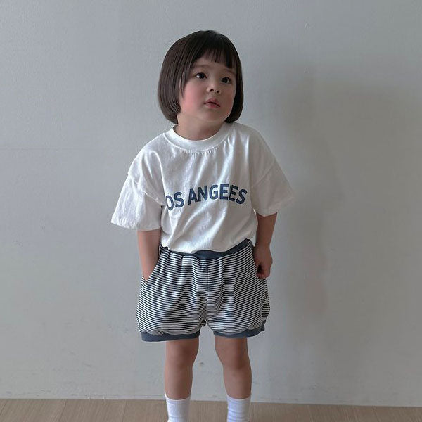 Angeles Tee Korean toddler t-shirt in white made in Korea