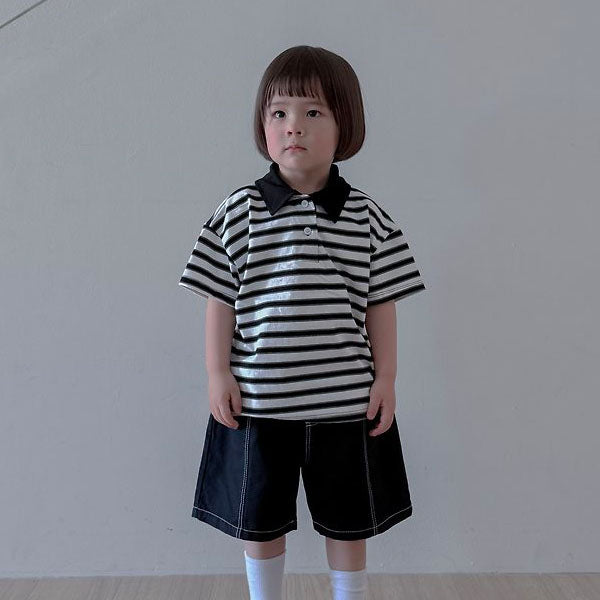 Edition Rugby Tee Korean toddler t-shirt in ivory black made in Korea