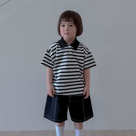 Edition Rugby Tee Korean toddler t-shirt in ivory black made in Korea
