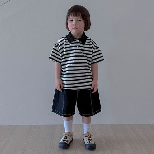 Stitch Bermuda Pants Korean toddler pants in black made in Korea