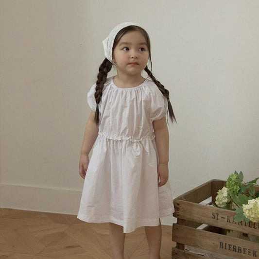 Pretty Crochet Headscarf & Scarf Korean kids accessory in cream made in Korea