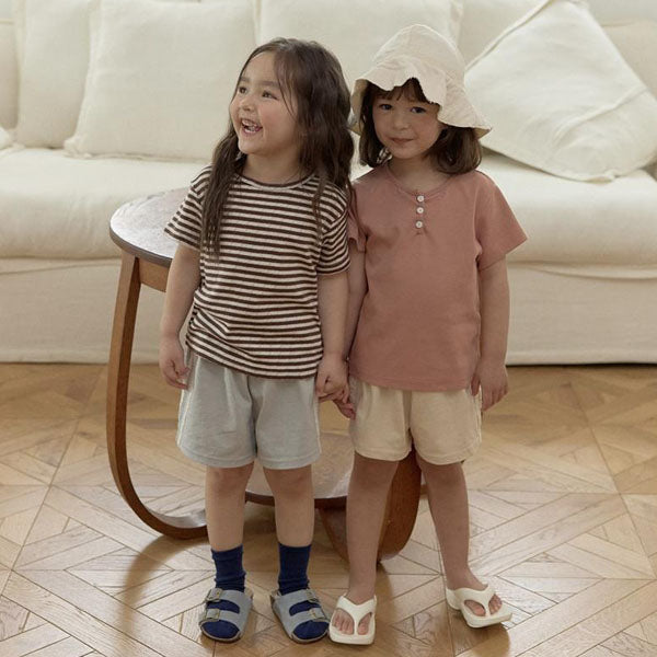 Pretty Tape Shorts Korean toddler shorts in light beige made in Korea