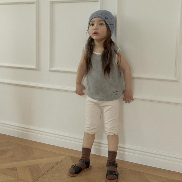 Pretty Chuchu Leggings Korean toddler pants in cream made in Korea