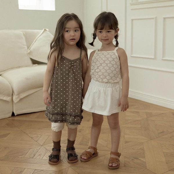 Pretty Bong Bong Tank Dress Korean toddler dress in ivory made in Korea