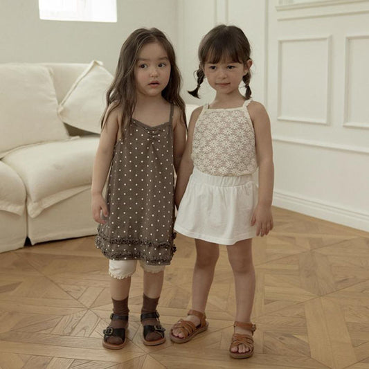Pretty Bong Bong Tank Dress Korean toddler dress in ivory made in Korea