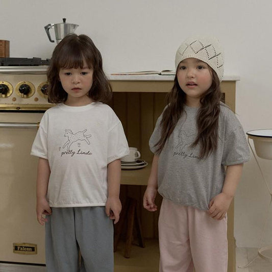 Pretty Sketch Tee Korean toddler t-shirt in ivory made in Korea