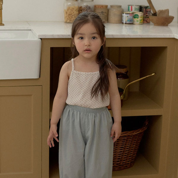Pretty Summer Spaghetti Strap Tee Korean toddler t-shirt in ivory made in Korea