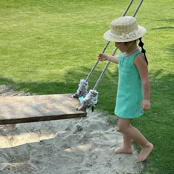 Daisy Summer Hat Korean kids accessory in beige made in Korea