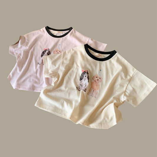 Bebe Dog Tee Korean infant t-shirt in lilac made in Korea
