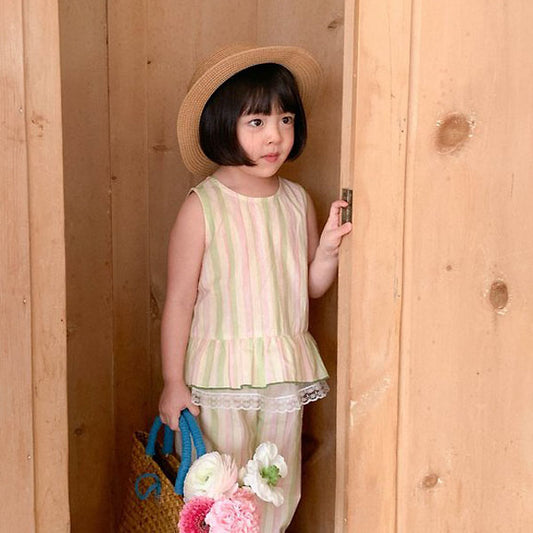 Tutu Blouse Korean toddler blouse in green made in Korea