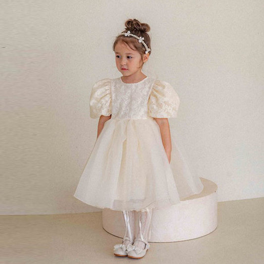 Kids Lia Dress Korean toddler dress in cream made in Korea