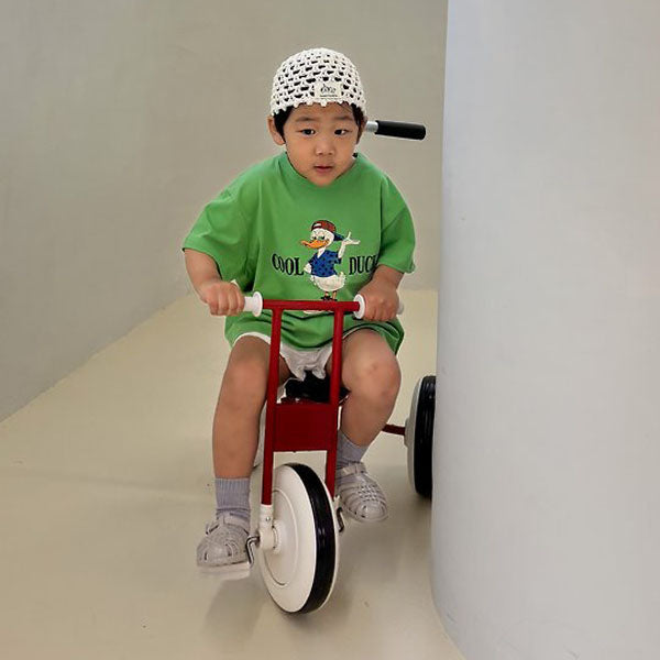 Cool Duck Tee Korean toddler t-shirt in green made in Korea