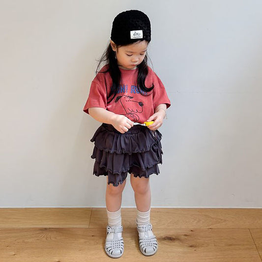 Running Puppy Korean toddler t-shirt in red made in Korea