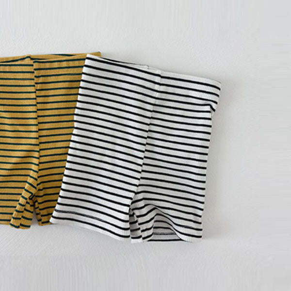 Cha Cha Stripe Leggings Korean infant pants in ivory made in Korea