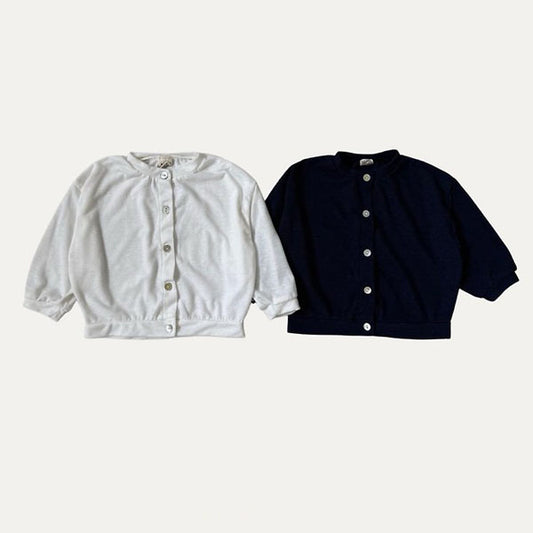 B Capsule Cardigan Korean infant sweater in ivory made in Korea