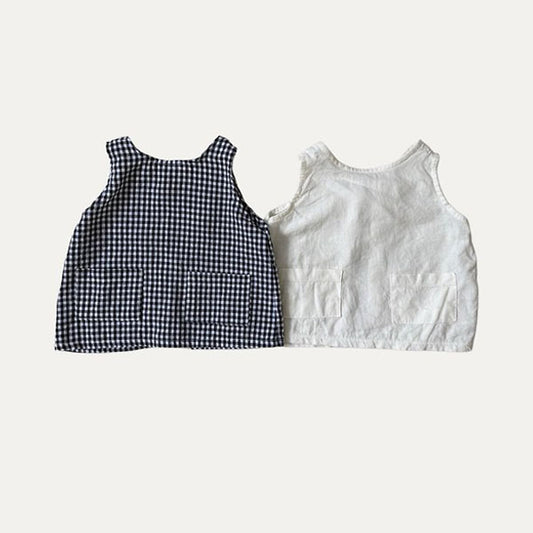 B Radish Tank Top Blouse Korean infant blouse in ivory made in Korea