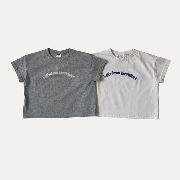 B Let’s Tee Korean infant t-shirt in cream made in Korea