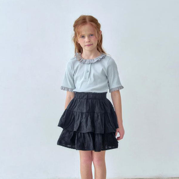 Ine Ruffle Tee Korean toddler t-shirt in ivory made in Korea