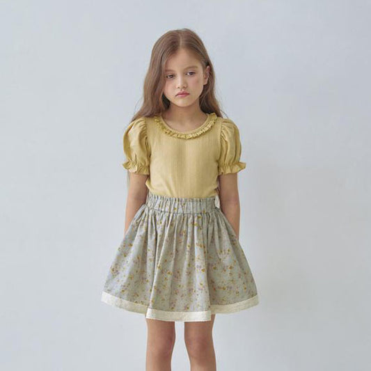 Blossom Tee Korean toddler t-shirt in ivory made in Korea