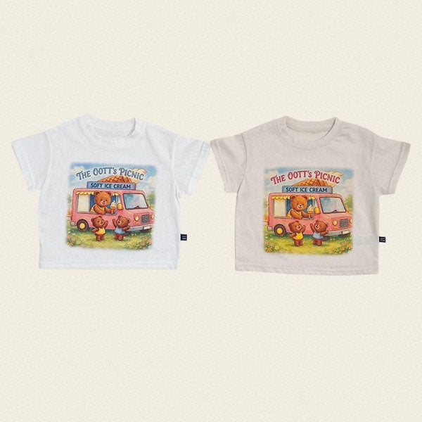 Haute Picnic T-Shirt Korean toddler t-shirt in ivory made in Korea